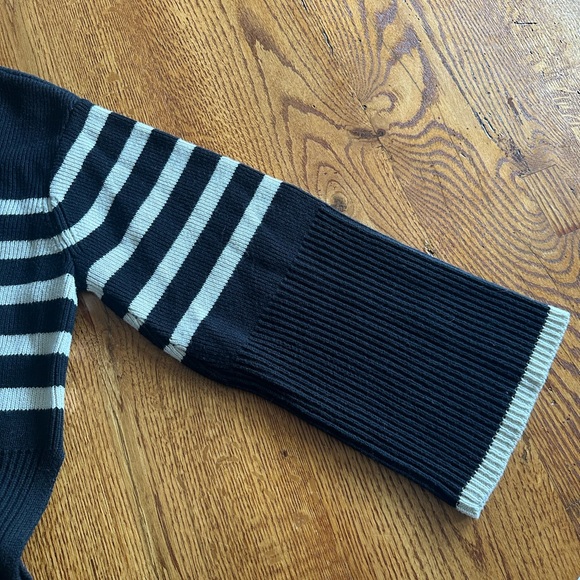 RAILS SWEATER BLACK W/WHITE STRIPE QUARTER ZIP - Picture 8 of 9